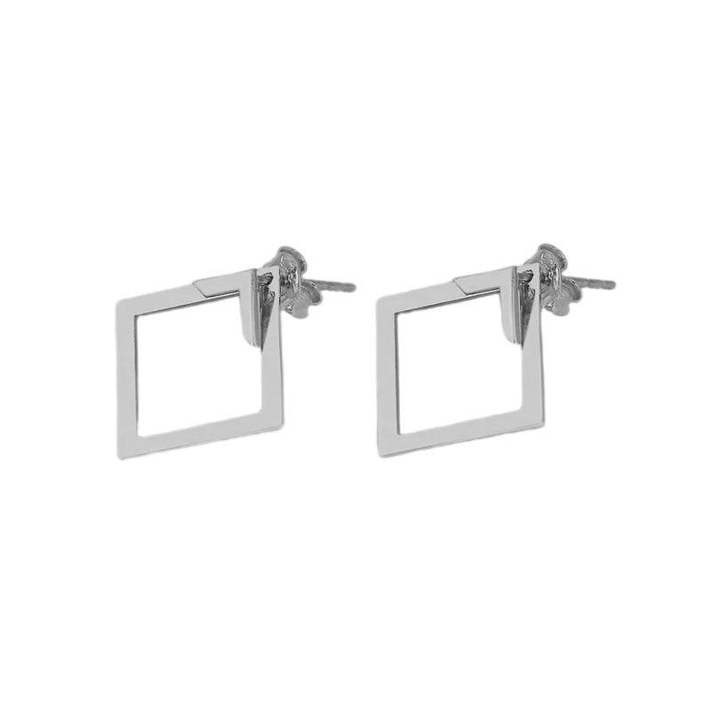Women's Simple European And American Style Square Geometric Earrings For Women Trendy Simple Metal Ear Jewelry Accessories - Velora