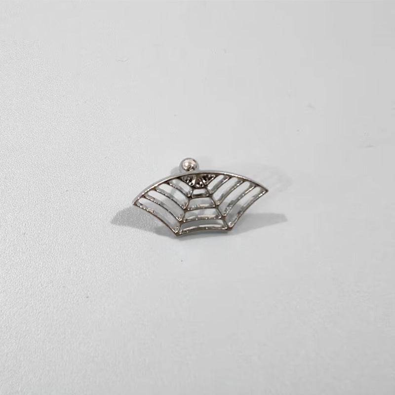 Spider Web Stud Earrings Personality Halloween Horror - Velora