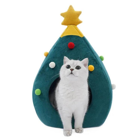 Pet Christmas Tree Cat Cat Bed Cat Mat Kennel Felt Litter Cat Supplies - Velora