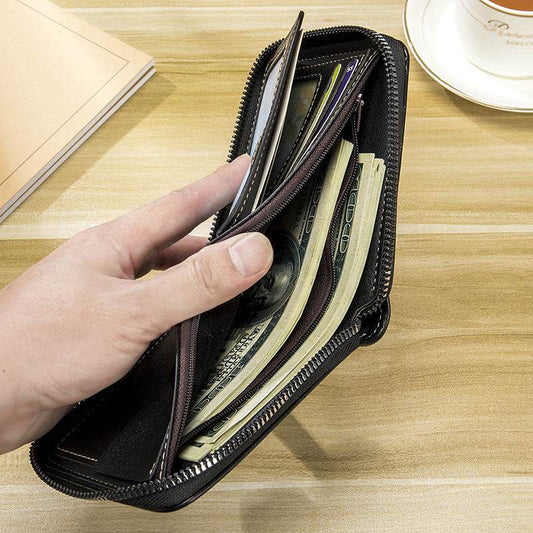 Men's Short Wallet Stitching Stone Pattern Large Capacity Tri-fold Bag - Velora