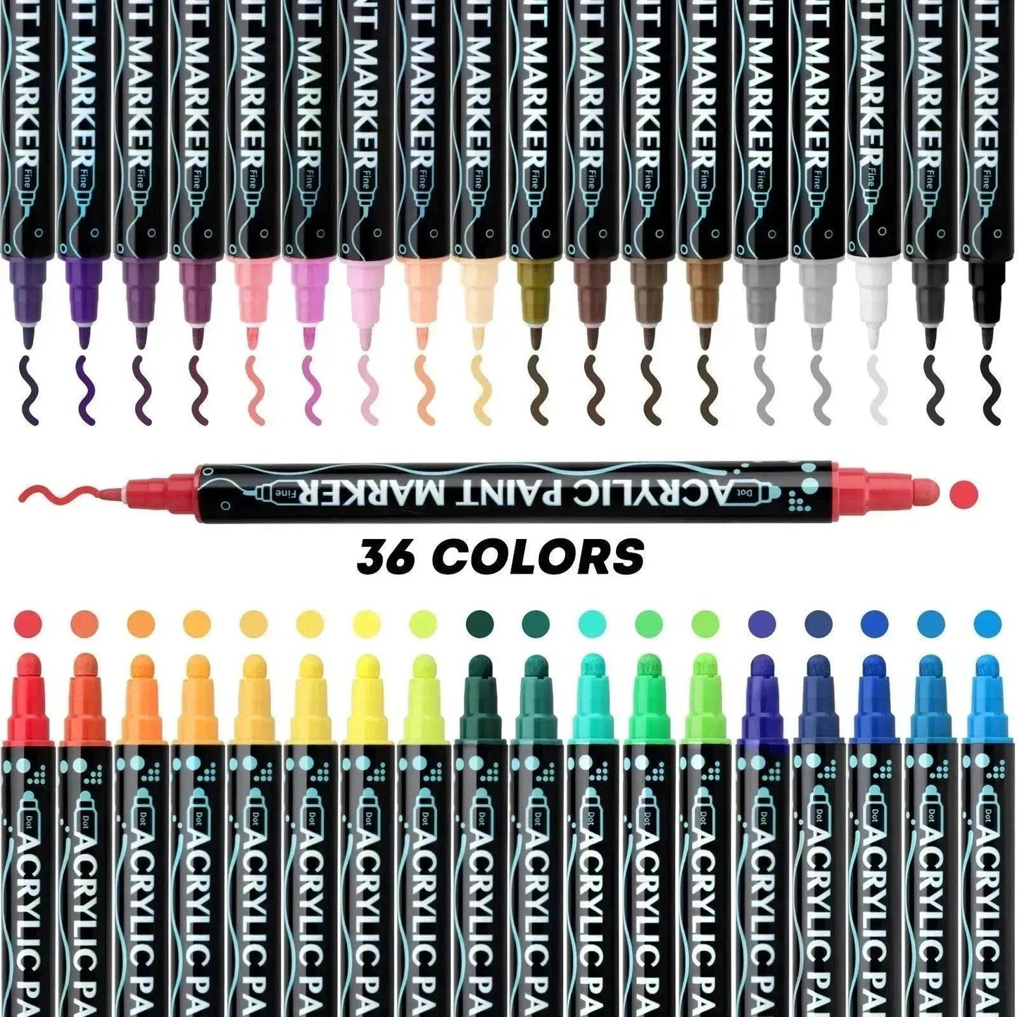 Acrylic Marker Pen Double-headed Stackable Water-based Paint Brush Paint Marker and Highlighter - Velora
