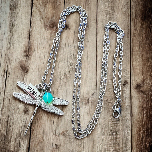 Classic Dragonfly Necklace - Velora