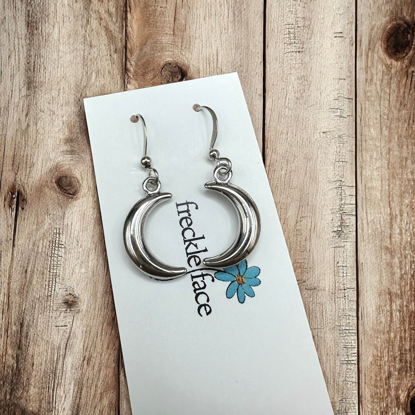 Bubble Moon Earrings - 3D Crescent Shape, Hypoallergenic, Nickel-free - Velora