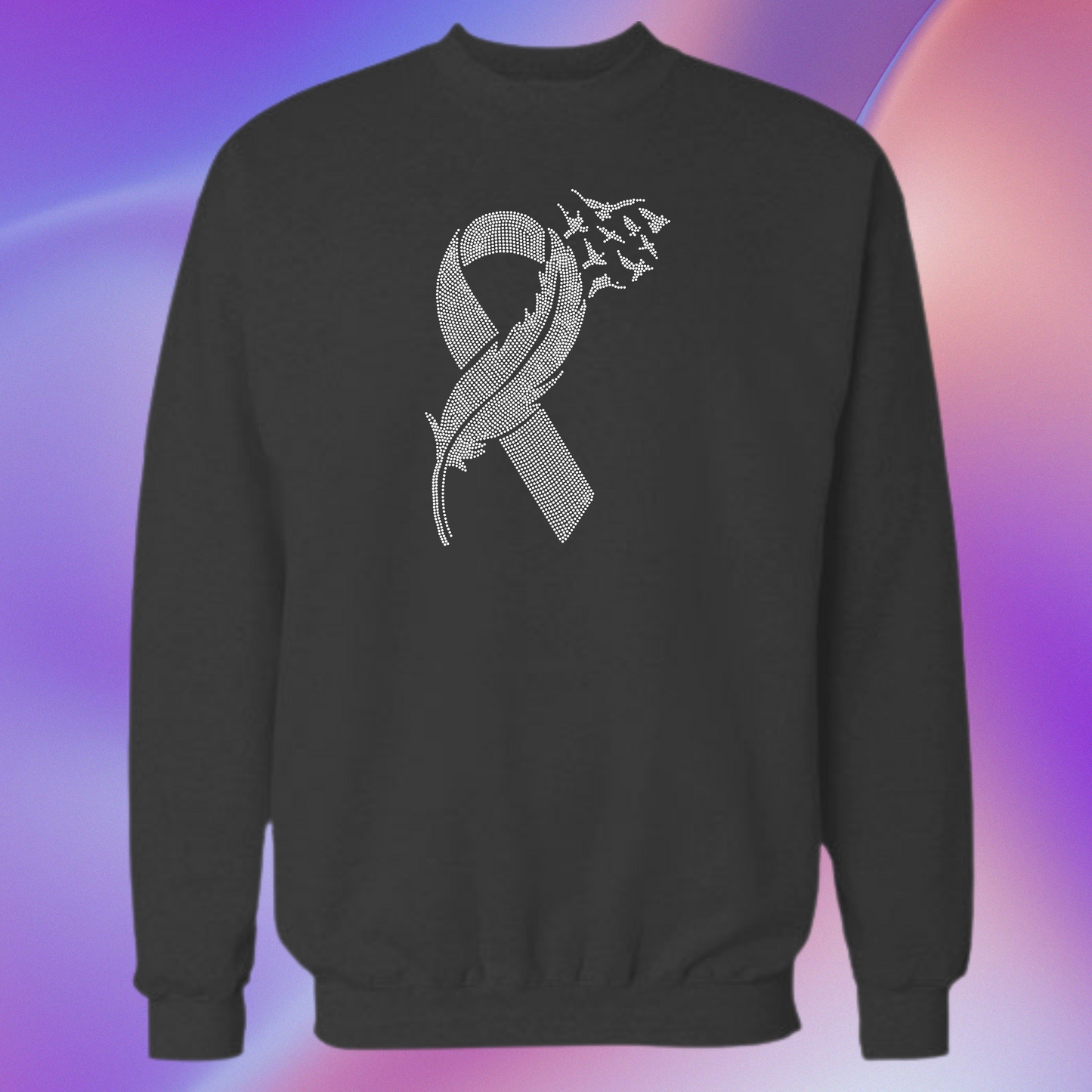 Breast Cancer Ribbon Flying Birds Rhinestone Shirt – Awareness Sparkle Bling Tee | Blingdazzel