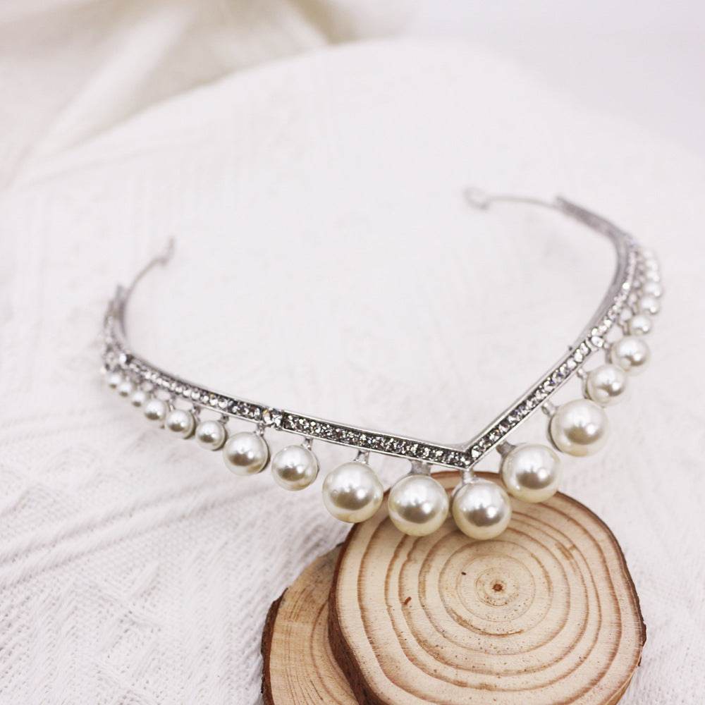 Bride's Wedding Crown Alloy Pearl - Velora