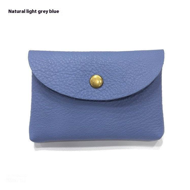 First Layer Cattlehide Leather Fashion Hidden Hook Coin Pocket Card Holder Mini-Portable - Velora