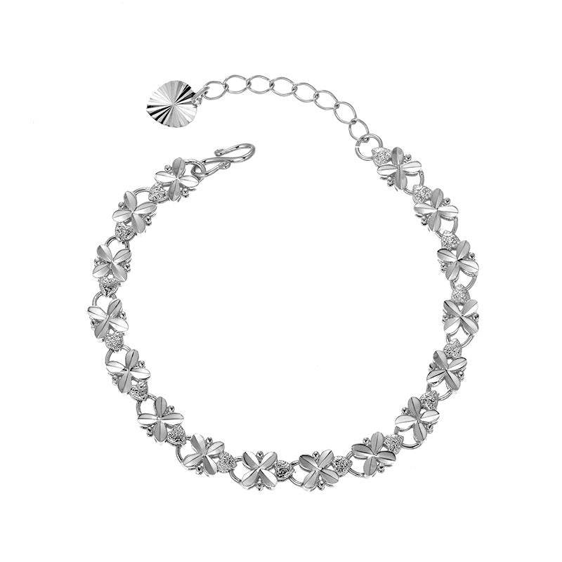 Fashion Ornament Retro Four Leaves Clover Bracelet For Women - Velora