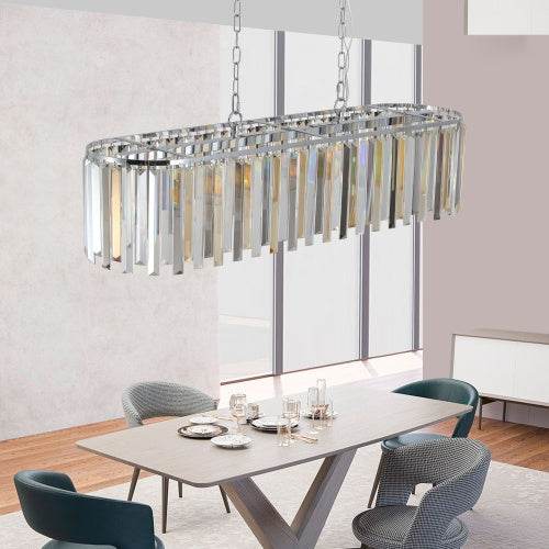 Modern Oval Crystal Chandelier Luxury Home Decor Fixtures- Bulb is not included - Velora