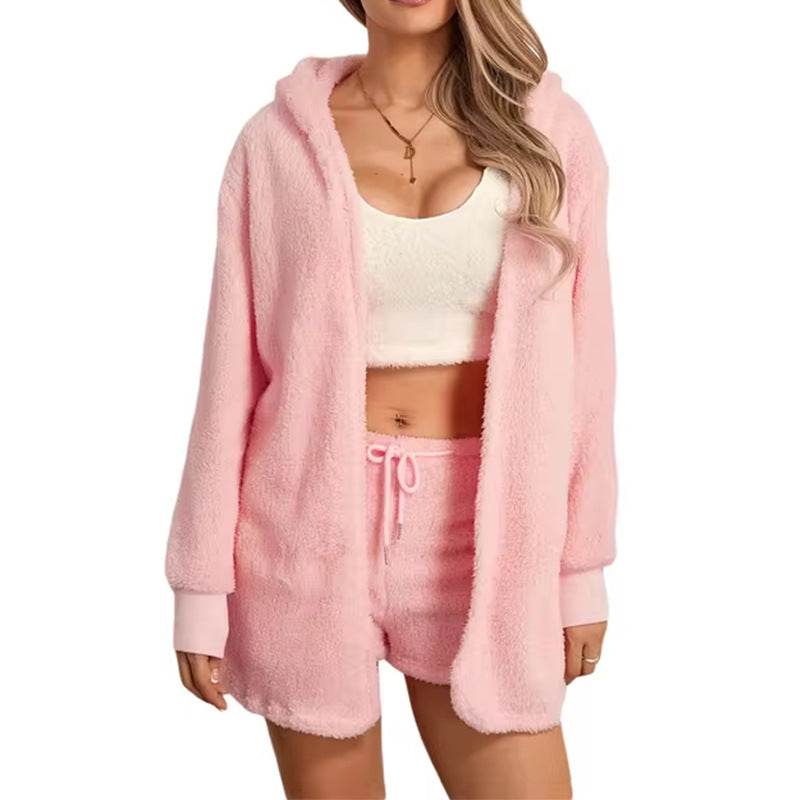 Women's Plush Cover New Homewear Two-piece Set - Velora