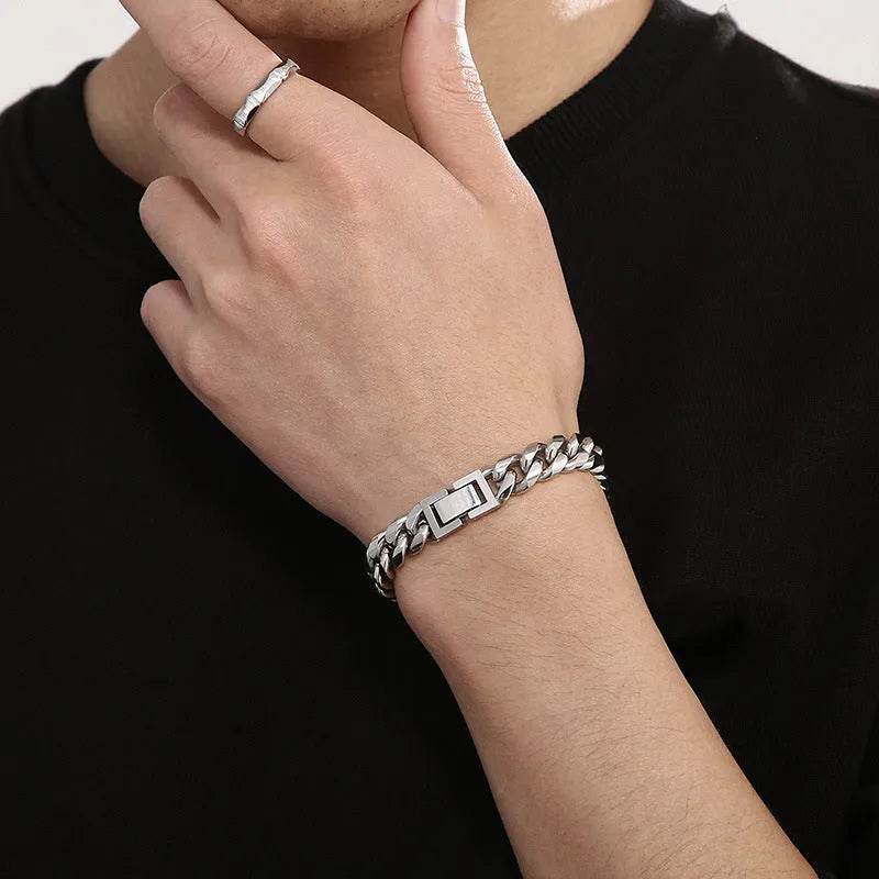Cuban Link Chain Trimming Chain Jewelry Buckle Titanium Steel Bracelet - Velora