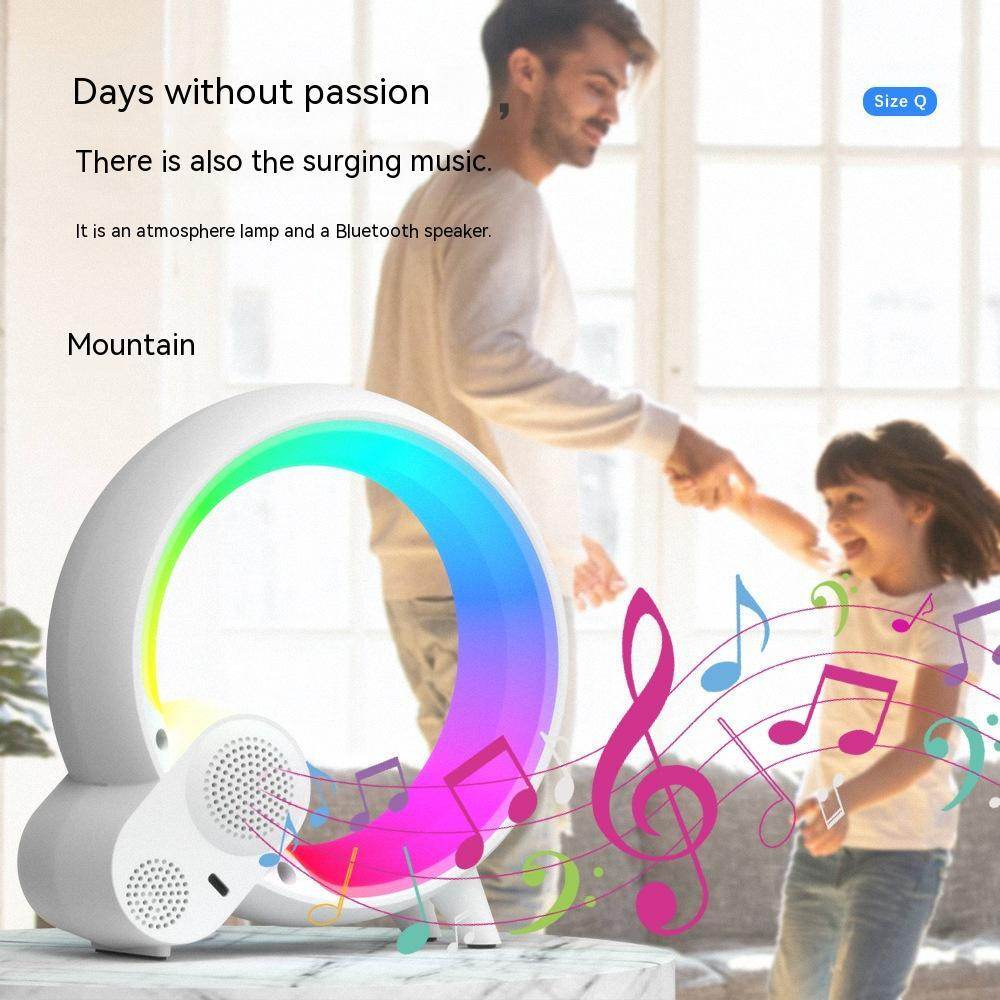 Creative Q Light Analog Sunrise Digital Display Alarm Clock Bluetooth Audio Intelligent Wake-up Q Colorful Atmosphere Light - Velora