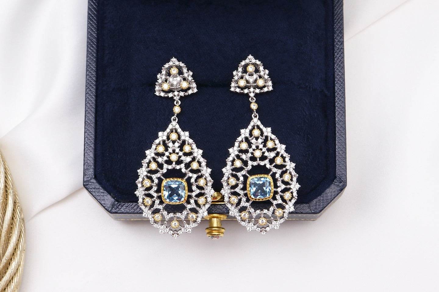 Luxury Custom 925 Silver Blue Luxury Earrings - Velora