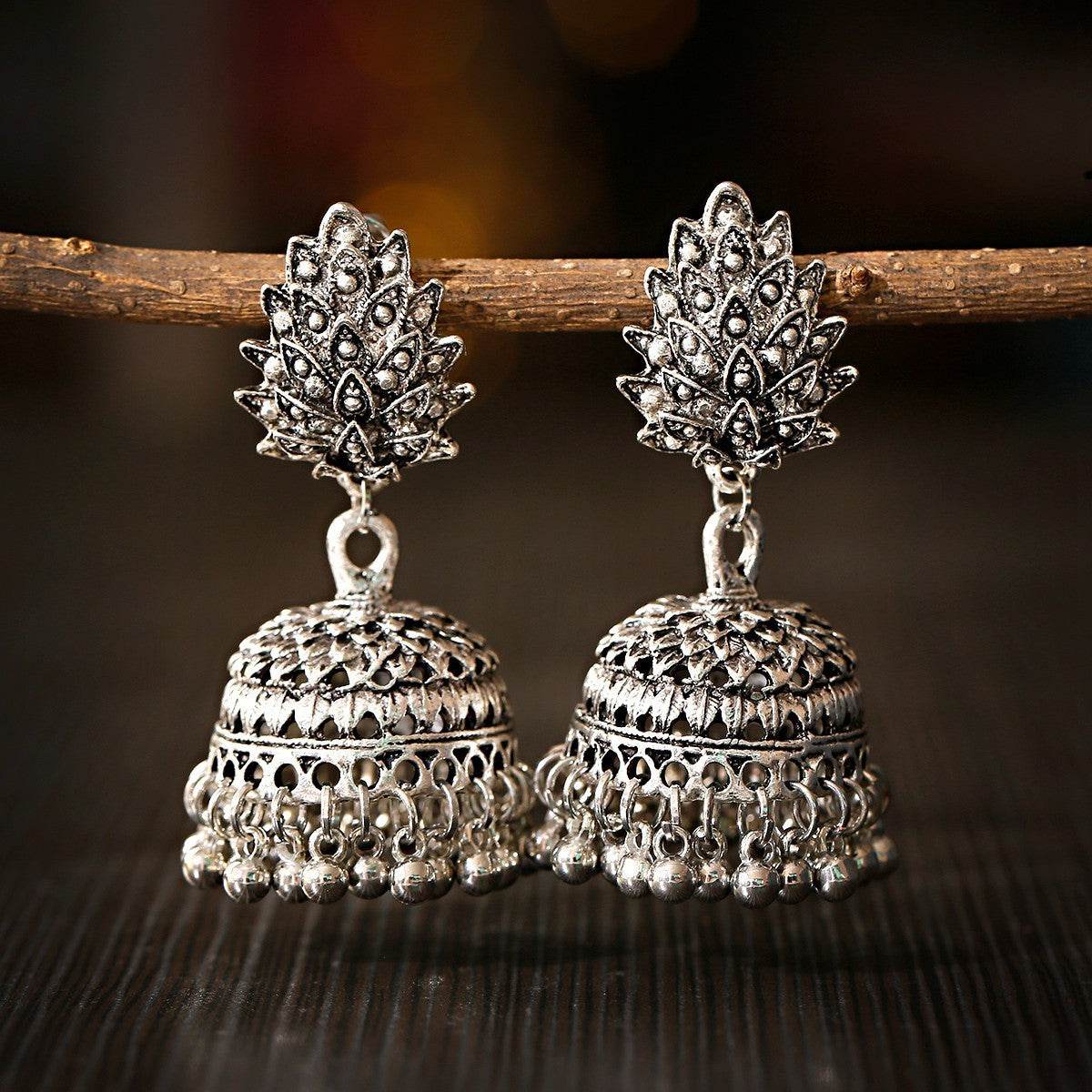 Fashion Bell Tassel Thailand India Vintage Earrings - Velora