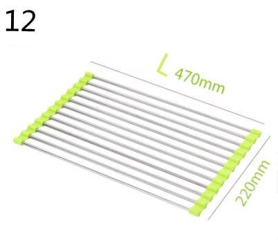 Folding Kitchen Drain Sink Rack Stainless Steel sink caddies - Velora