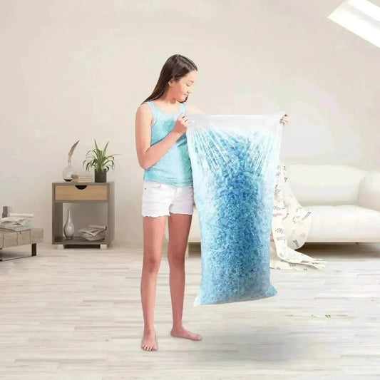 5lbs Bean Bag Filler, Shredded Memory Foam Filling For Bean Bag Chair, Dog Beds, Cushions Pillows, Added Gel Particles - Velora