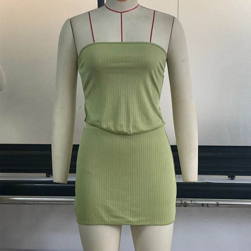 Womens Suit Sexy Summer Two Piece Outfits Crop Tops Bodycon Skirt Sets Mini Dress - Velora