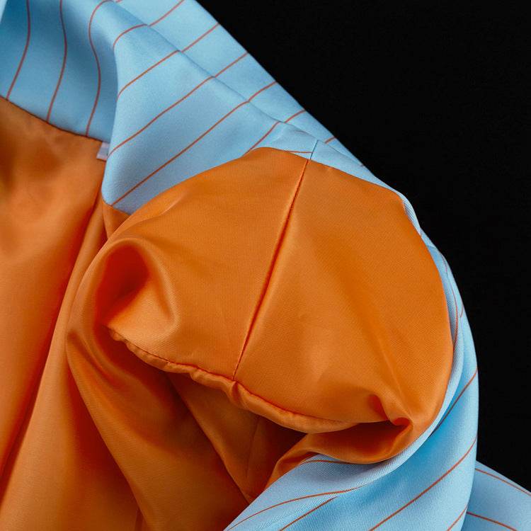 Striped Mid-length Dress Set Women's Lapel Long Sleeve - Velora