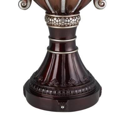 17.5 Tall Delicata Urn-Shaped Decorative Vase, Bronze With Silver Accents - Velora