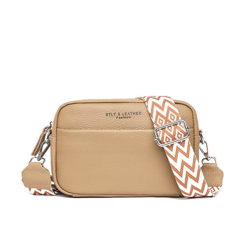 Fashion Shoulder Crossbody Bags With Rhombus Embroidered Wide Shoulder Strap Cute Small Square Bag Women - Velora