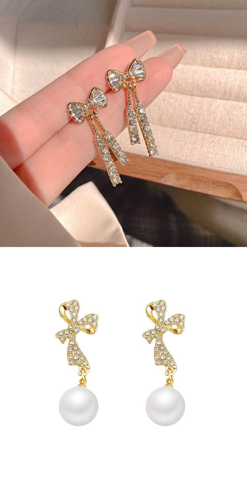 INS Butterfly Earrings With Rhinestones Fashion Temperament Jewelry - Velora