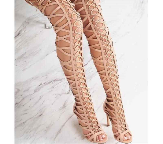 8 Thigh High Gladiators - Velora Luxury Fashion