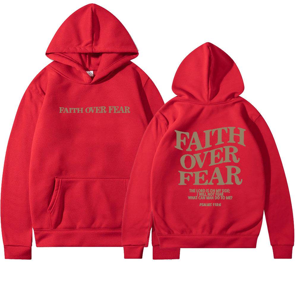 Faith Over Fear Christian Hoodie Christian Sweatshirt Jesus Hoodie Trendy Hoodie Bible Verse Shirt Unisex Aesthetic Clothes - Velora