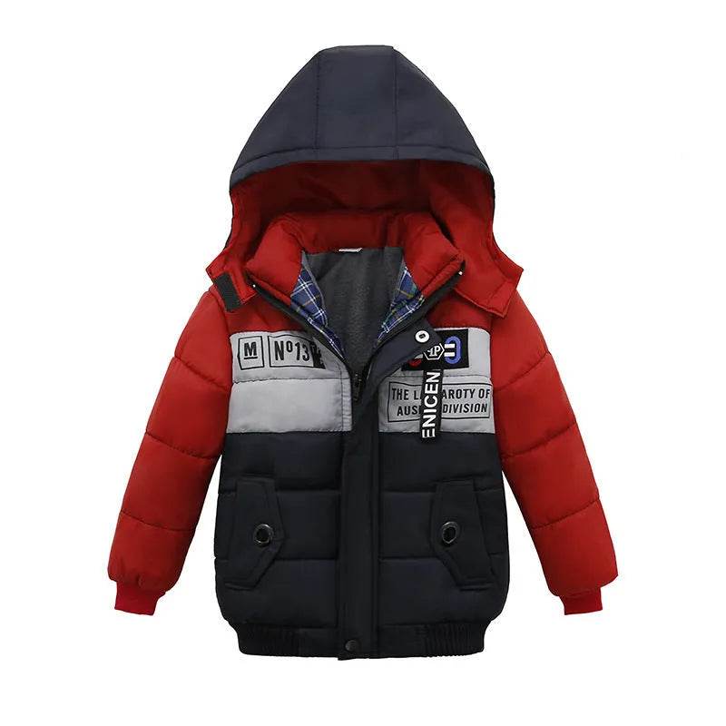 Small Medium-Sized Boys Cotton-Padded Fur Hoodie Winter Jackets for kids - Velora