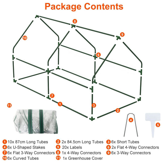 1Pc Portable Mini Greenhouse 70.86x33.46x37.4in With Roll-Up Zipper Doors Waterproof UV-Resistant PVC Cover Hot House For Indoor Outdoor Garden Patio Yard - Velora