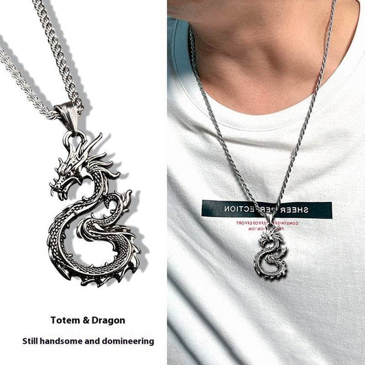 Fashion Jewelry Dragon Sword Pendant Necklace Paved Black Color Jewelry For Men Boy Christmas Gifts - Velora