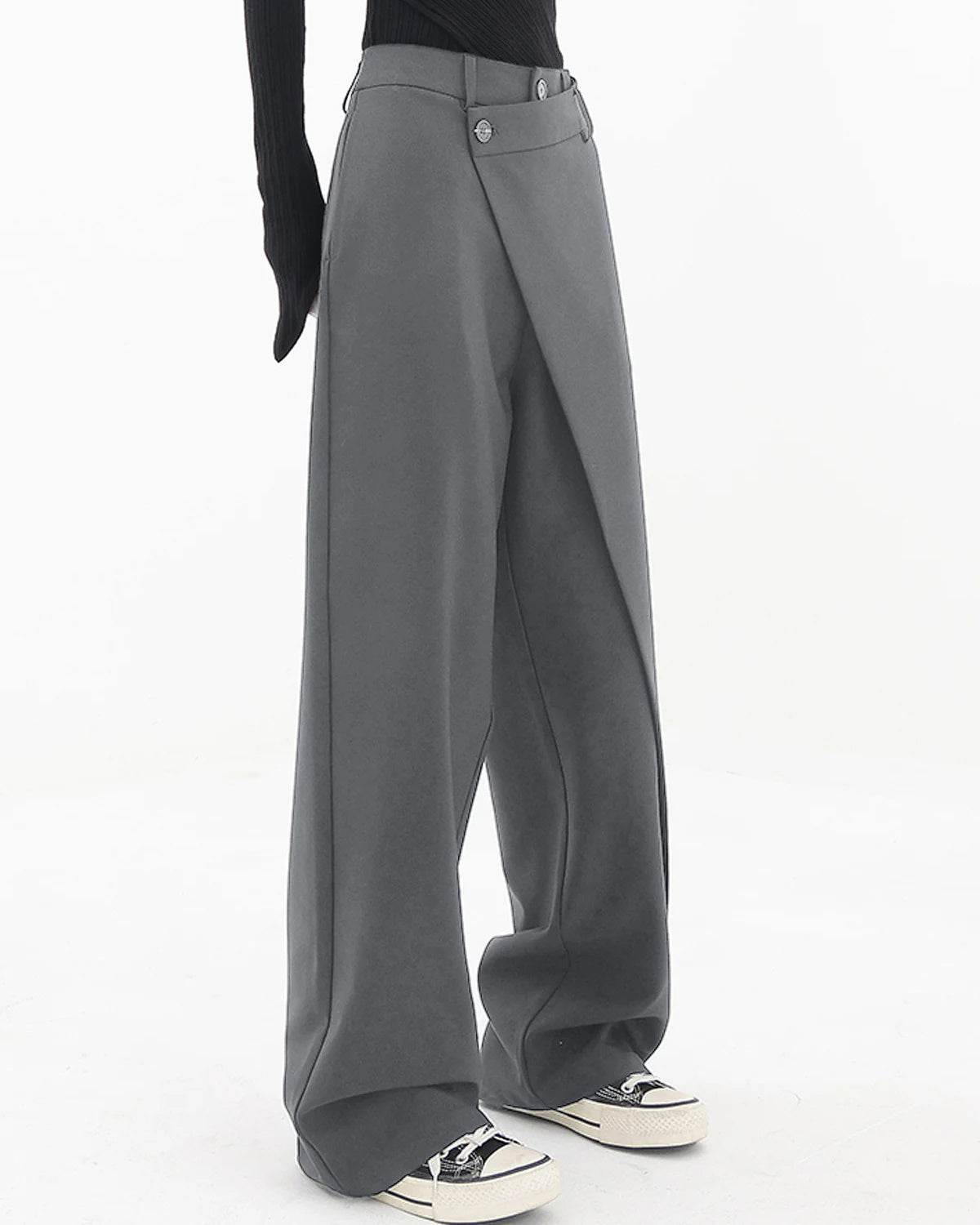 Irregular Wide-leg Pants Ins Fashion Loose Trousers Women's Clothing - Velora