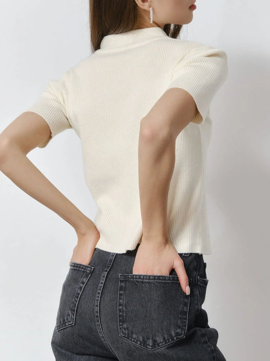 Ribbed Zip-Up Cardigan - Velora