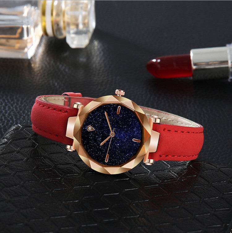 Starry Sky Dial Simple Women's Watch Fashion Belt - Velora