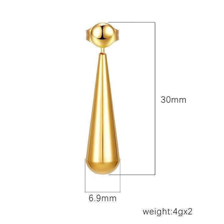 Minimalist Dual-wear-style Long Water Drop Ear Studs - Velora