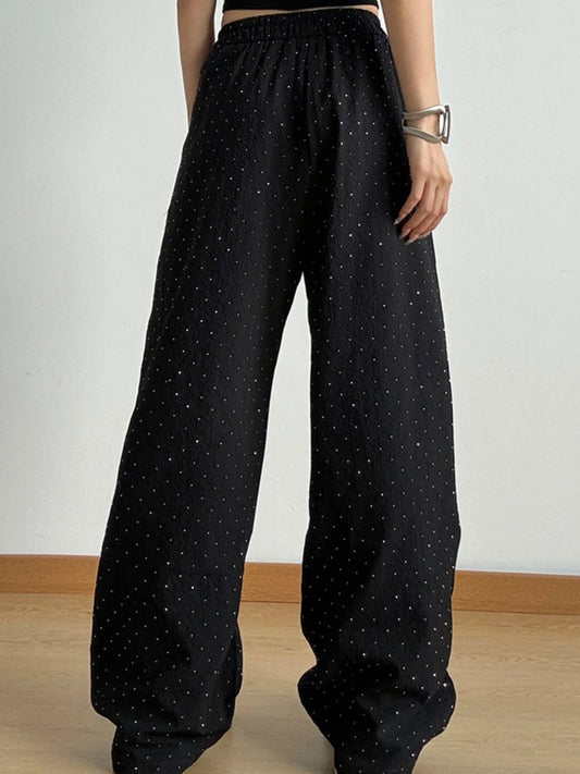 Wide Leg Polka Dot Pants - Velora