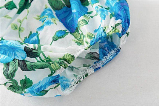 Cotton Baby Ruffled Floral Print Dress - Velora