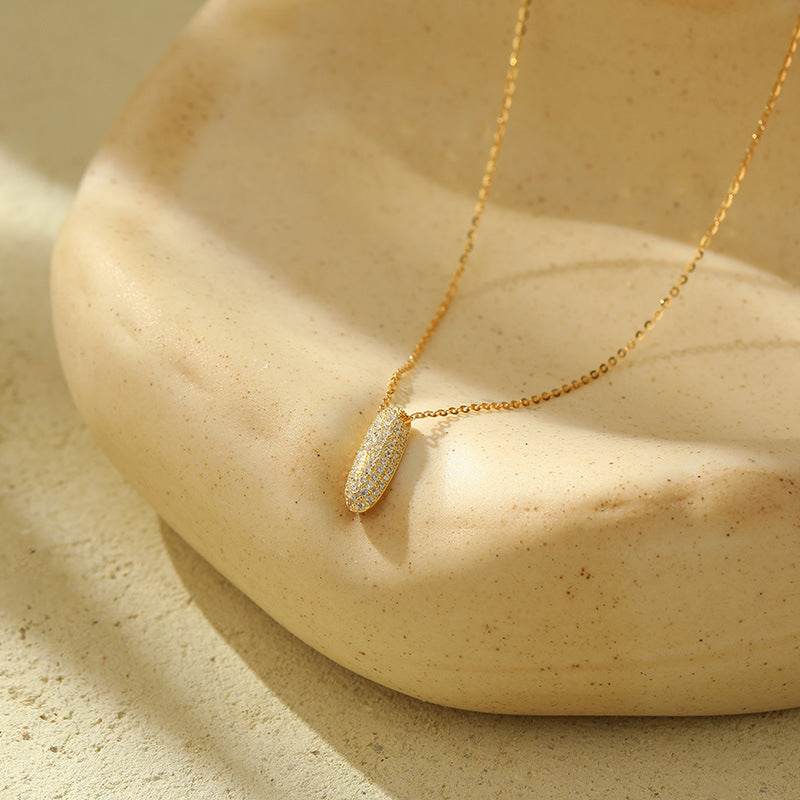 Silver 26 Letter Bubble Necklace For Women Full Diamond - Velora