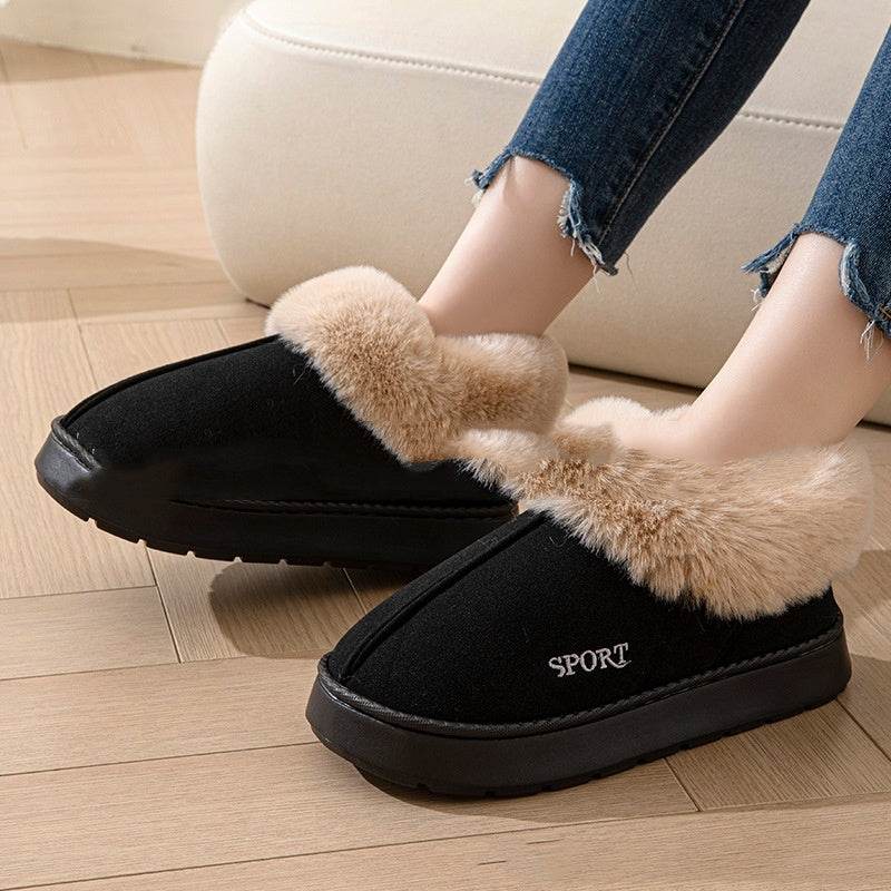 Cozy Plush Soft Slippers Shoes For Women Non-Slip Platform Shoes With Faux Fur Lining Mute Sole And Comfortable Fit For Indoor Wear - Velora