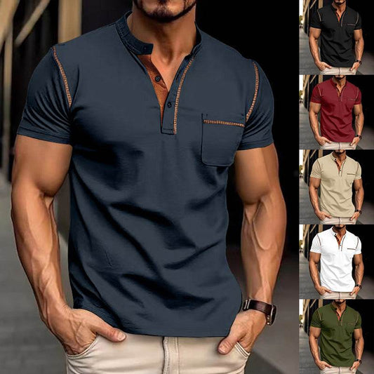 Short-sleeved Polo Shirt Summer Casual Quick-dry Tops Men Clothing - Velora