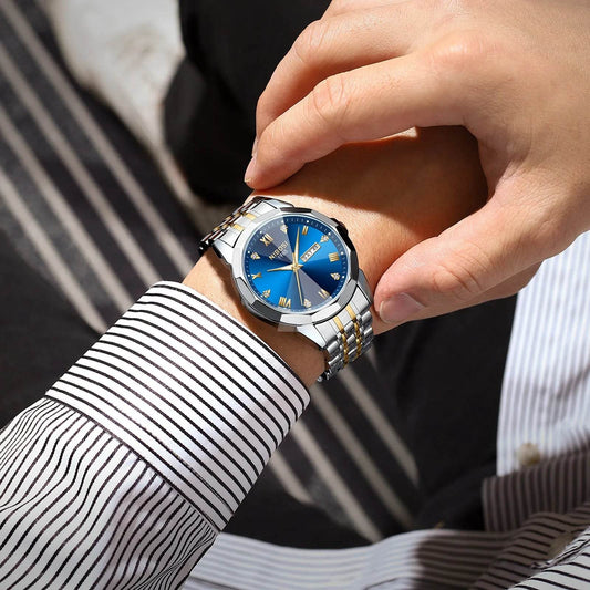 Quartz Men's Steel Strap Watch Luminous Waterproof - Velora