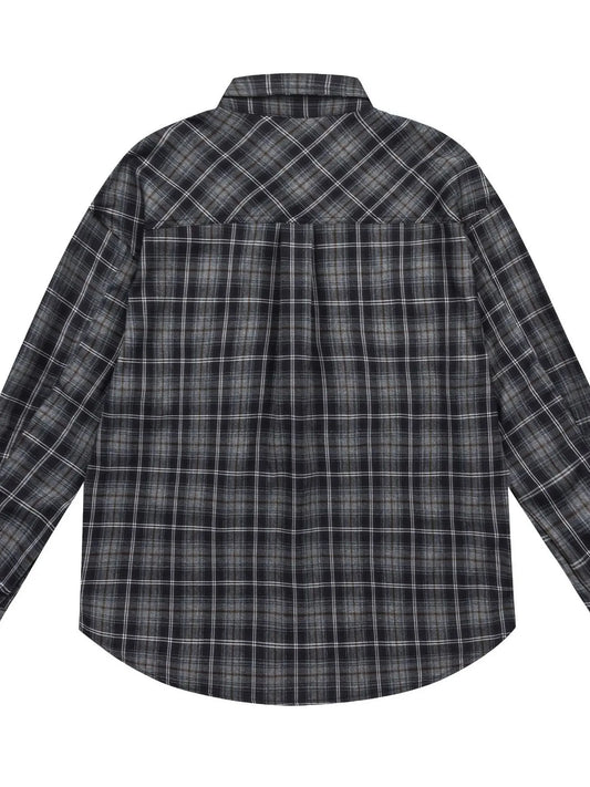 Men's Plaid Button Up Long Sleeve Shirt - Velora