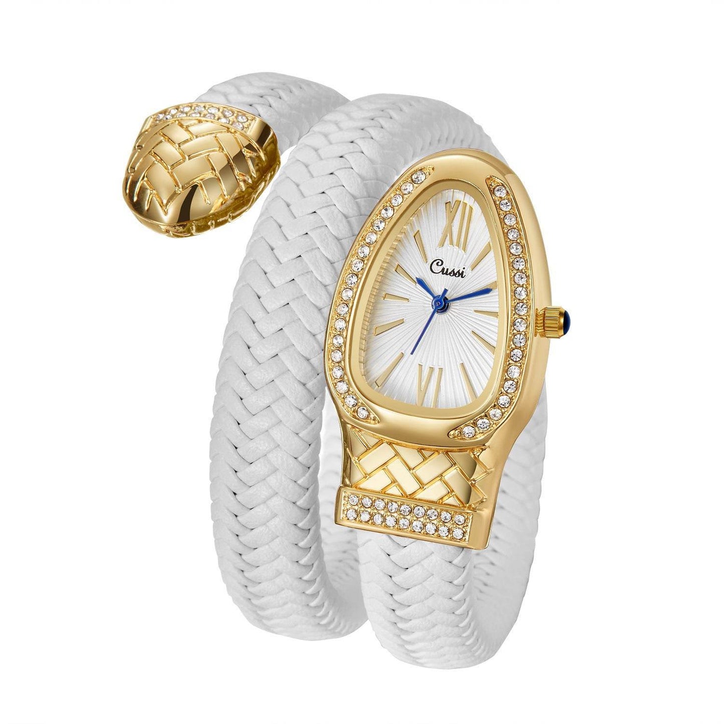 Snake Watch Fashion Quartz Watch Diamond Leather Strap - Velora