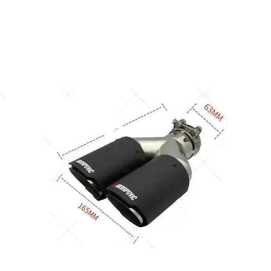 Y Model Compatible For Remus Exhaust Pipe Tip Muffler Tips Carbon Fiber Stainless Steel Dual Outlet Tails Throat Rear Nozzle - Velora
