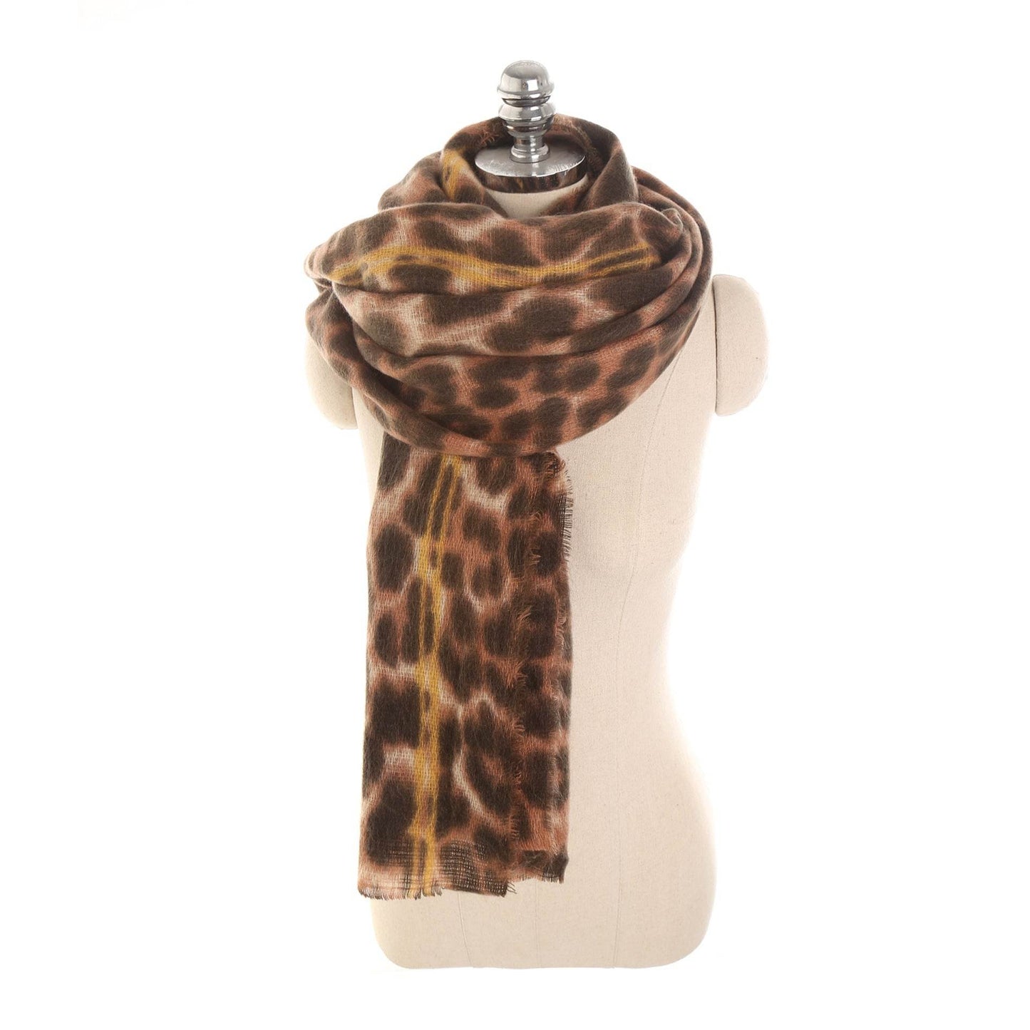 Leopard-print cashmere women's scarf shawl - Velora