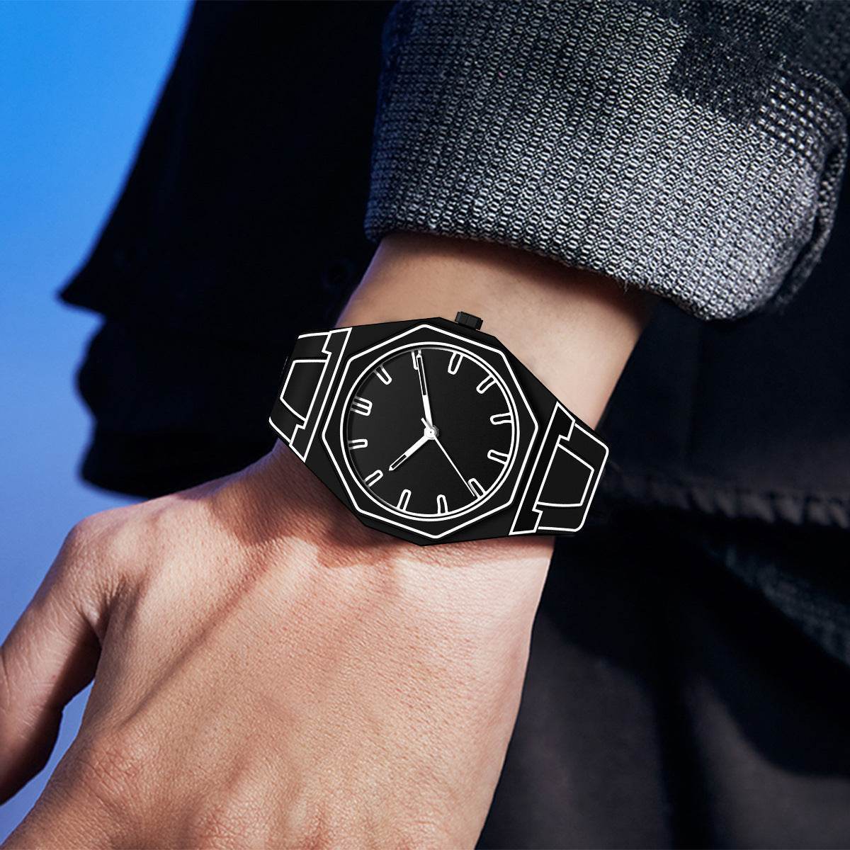 Men's Quartz Silicone Dial Waterproof Watch - Velora