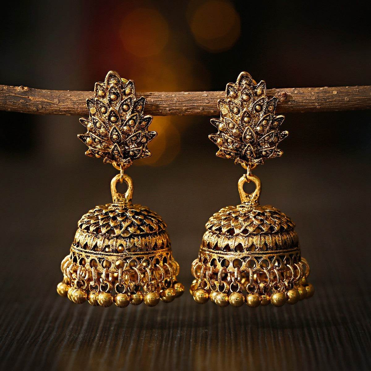 Fashion Bell Tassel Thailand India Vintage Earrings - Velora
