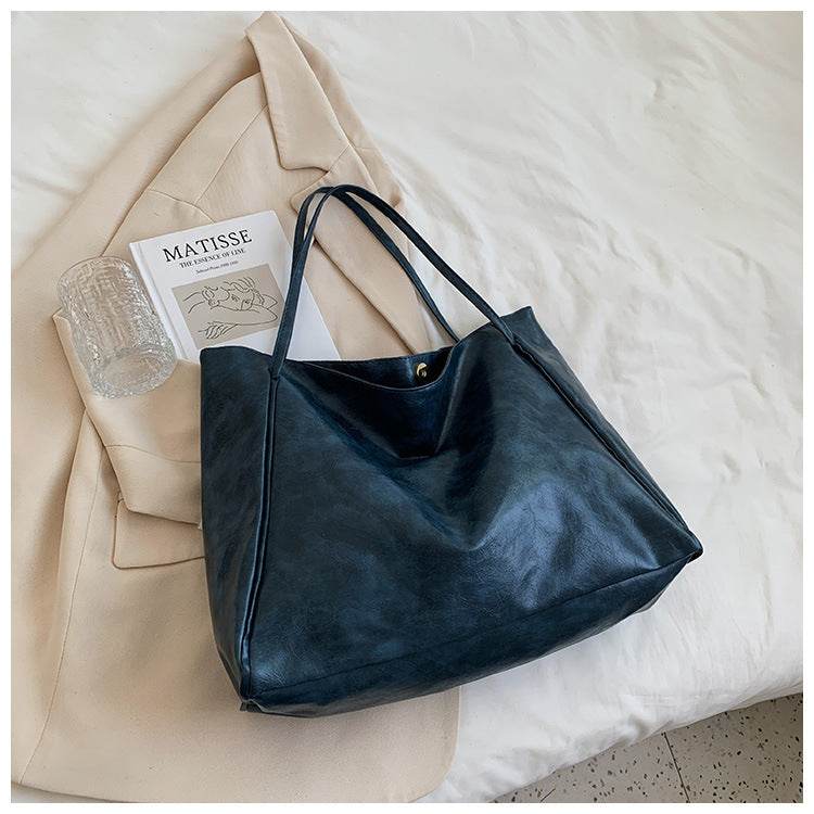Fashion Handbag New Autumn And Winter Japanese And Korean Large Capacity Soft Leather Shoulder Bag Retro Casual Handbag - Velora