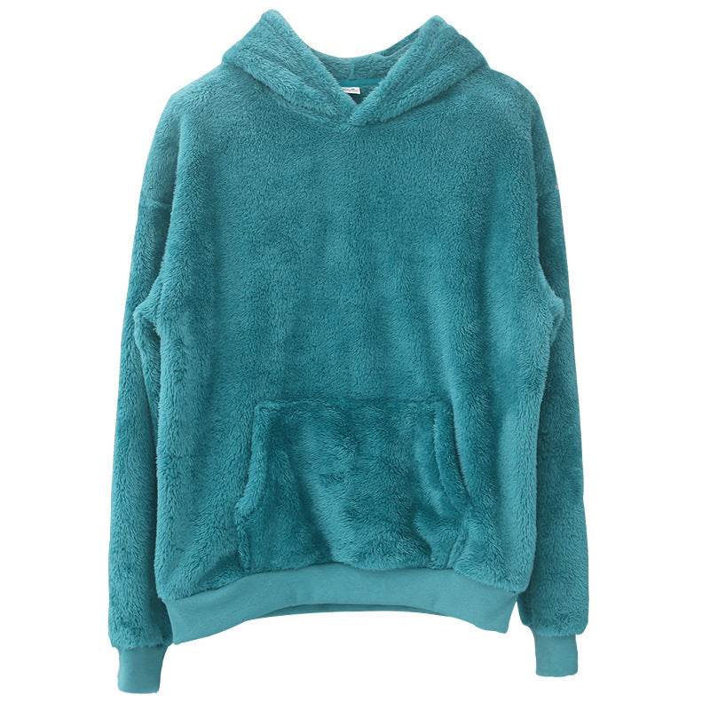 Double-sided Velvet Hooded Sweater Men's Plush Sweatshirt With Pockets - Velora