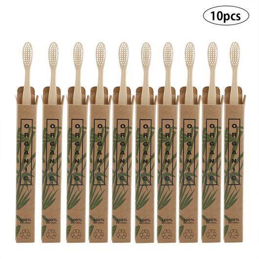 10pcs Bamboo toothbrushes - Velora