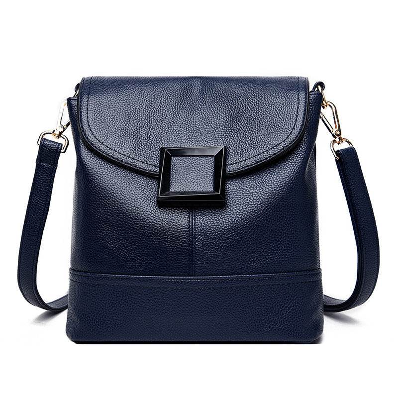 Shoulder Messenger Simple Generous Handheld Lychee Pattern Small Square Bag - Velora