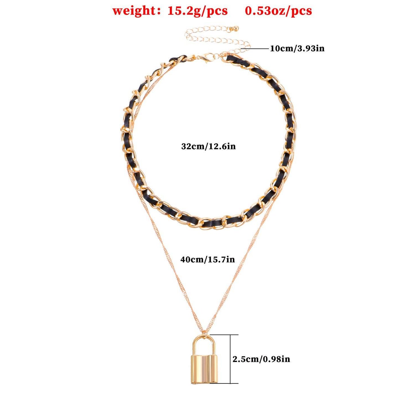 Vintage Chain Lock Pendant Necklace For Women - Velora